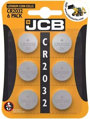 6 X JCB CR2032 3V Lithium Button Coin Cell Battery DL2032 BR2032 | New • £2.49