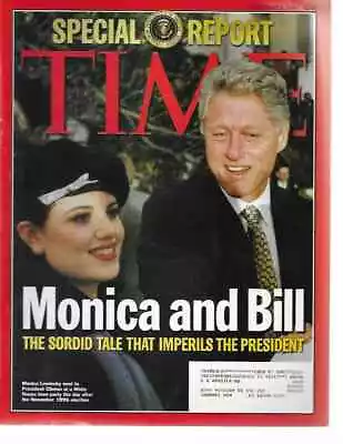 Time Magazine February 2 1998 Monica Lewinsky And President Bill Clinton • $12.99