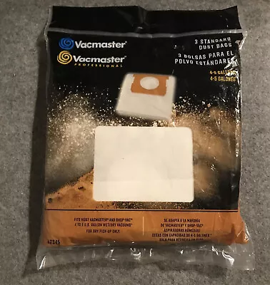 Vacmaster 4-5 Gal 3-Pack - Standard Vacuum Dry Dust Bags For Shop-Vac New • $8.50