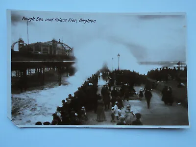 £1 • Buy Milton Series B&W RP PC Rough Sea And Palace Pier, Brighton. Sussex. Posted 1931