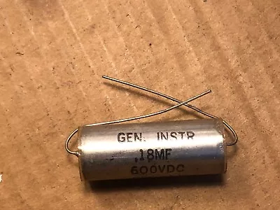 NOS Vintage Gen Instr .18 Uf 600v PIO Capacitor Vitamin Q Oil Guitar Amp Cap • $10