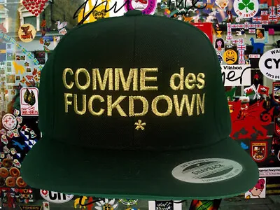 Vintage Comme Des Fuckdown Embroidered Black Cap FlexFit Yupoong Hat Snapbacks • $35