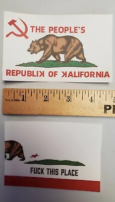 Vintage California Flag RARE CCCP USSR Stickers 2 Pack LOT ANTI COMMUNISM  • $9.99