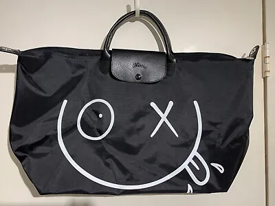 Longchamp X Andre Saraiva Black Nylon Large Tote Travel Bag Le Pliage • $130