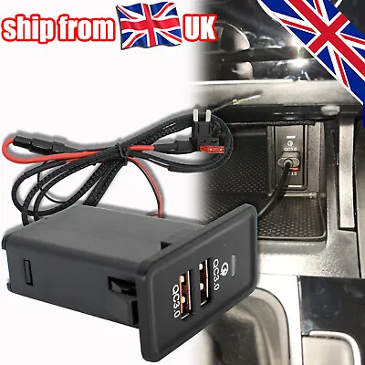 12V Car Dual USB Charger QC3.0 Port Phone Quick Charging Adapter For VW Passat • £11.58