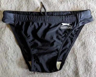 SLAZENGER Swim Brief Mens XS 28 Speedo Style Swimsuit Black Grey Gray • $39.99