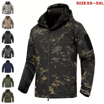 Military Lurker Shark Skin Soft Shell Mens Tactical Jacket Hooded Waterproof  • $28.89