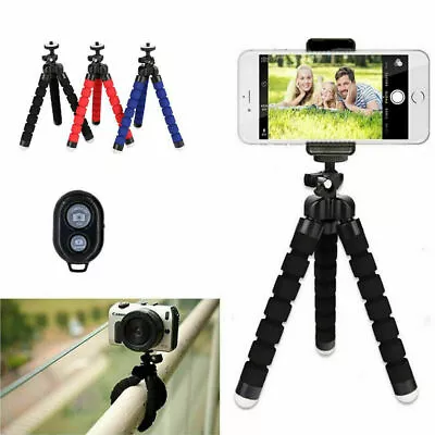 Universal Mobile Phone Holder Tripod Stand For IPhone Camera Samsung With Remote • £6.95