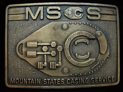 NI15154 *NOS* VINTAGE 1970s **MOUNTAIN STATES CASING SERVICE** OILFIELD BUCKLE • $25