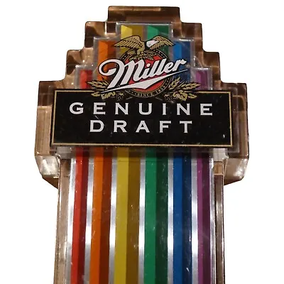 VTG Miller Genuine Draft MGD Draft Beer Tap Handle Multi Colored Pride Acrylic • $65