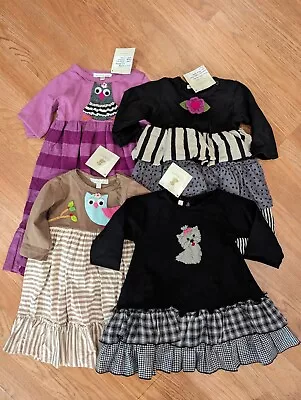 Victoria Kids Lot Of 4 Embroidered +Felt Dresses Sz Small 3-6 Years Boutique NEW • $100