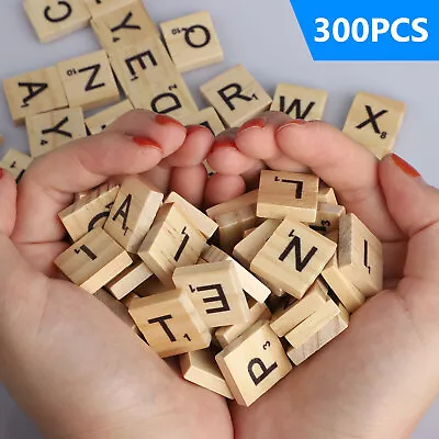 400Pcs Scrabble Wood Tiles Pieces Full Sets 100 Letters Wooden Replacement Pick • $10.98