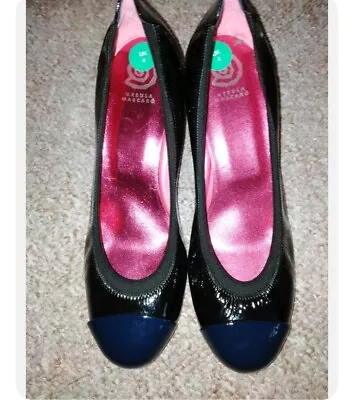 £10 • Buy Patent Effect Black & Blue Smart Heeled Formal Shoes UK 4 EU 37 Ursula Mascaro 