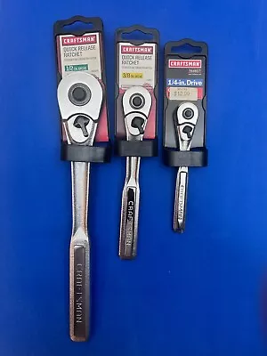 Vintage NOS New (3) Craftsman 1/4  3/8  1/2  Drive Ratchets Retail Tags ALL USA • $100