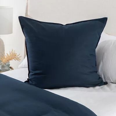 New Essentials Washed Linen Look Navy European Pillowcase • $20