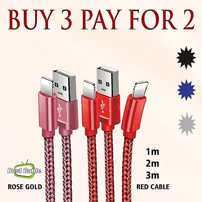 £2.99 • Buy Heavy Duty USB Charger Sync Wire Cable Lead For IPhone 11 XR XS 8 7 6s IPad AIR