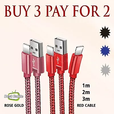 Heavy Duty USB Charger Sync Wire Cable Lead For IPhone 11 XR XS 8 7 6s IPad AIR • £2.99