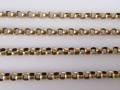 9ct Gold Necklace - Edwardian 9ct Rose Gold Faceted Belcher Chain (31 Inches) • £655