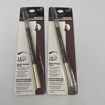 2 Pack Milani Stay Put Brow Pomade Pencil 04 BRUNETTE 12HR Wear • $14.99