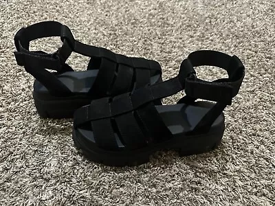 New Ugg Ashton Strappy Black Platform Gladiator Sandals Women Us 8 • $75