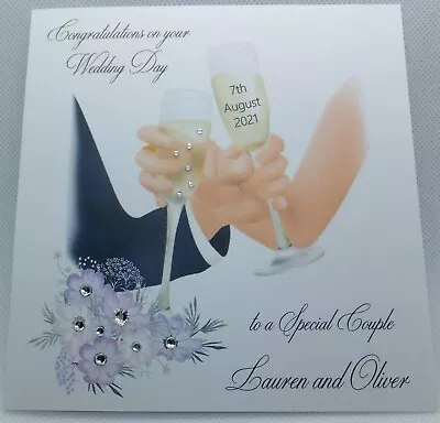 Personalised Handmade Wedding Day Card  • £4.17