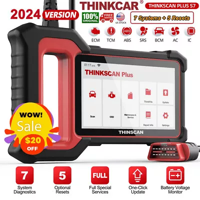 2024 Thinkscan Plus S7 Car OBD2 Scanner Auto Diagnostic Tool ABS SRS BCM IC AC • $129.55