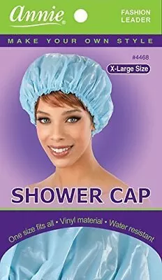 Shower Cap - Sky Blue Vinyl Material Elastic Band Extra Large Large Won’t • $7.79