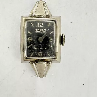 Vintage Gruen Curvex Ladies Mechanical Wristwatch 285 10k White Gold Filled • $50