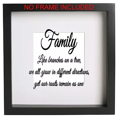 Word Family Are Like Branches Of A Tree Box Frame Quote Sticker Only Ribba Decal • $3.72