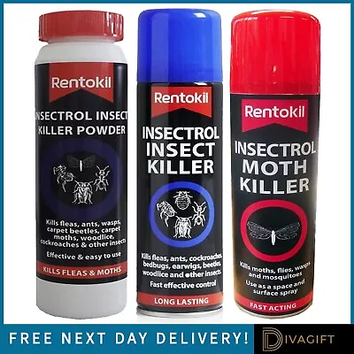 300ml Rentokil Insectrol Insect Moth Ants Fleas Bedbugs Wasp Killer Spray Powder • £11.65