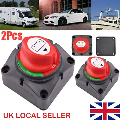 2x 12V/600A Battery Switch Isolator Cut Off Kill Knob Marine Boat Camper Truck • £15.99