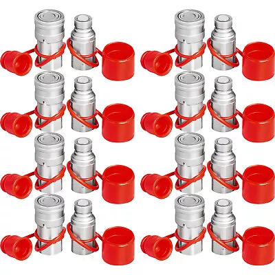 8 Sets 1/2  NPT Skid Steer Flat Face Hydraulic Quick Connect Couplers For Bobcat • $144.99