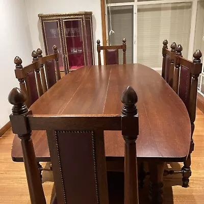 Wooden Dining Table And 7 Chairs  • $100