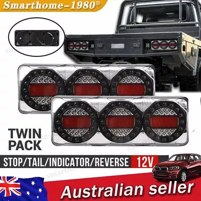 2x 90 LED Tail Lights 3 LED Combination Stop Tail Indicator Reverse Truck UTE AU • $178
