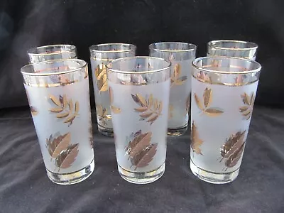 Set Of 7 Vintage Libbey Autumn Leaves Drinking Highball Glasses 1960’s MCM • $20