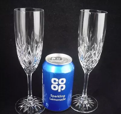 £24.99 • Buy Pair Edinburgh Crystal TAY Champagne Flutes Glasses 8 H (signed)
