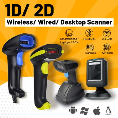 Wireless Barcode Scanner QR Code 1D 2D Bluetooth USB Wired Handheld For PC Phone • $45.90