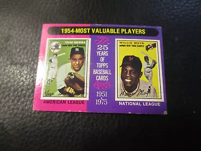 1975  Topps Card#192   Yogi Berra & Willie Mays    Mvp    Ex/exmt • $0.01