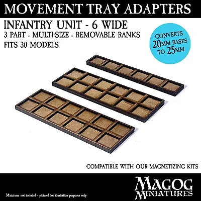 Movement Tray Adapters 20mm To 25mm -6 WIDE.  For Warhammer The Old World. Magog • $13.50