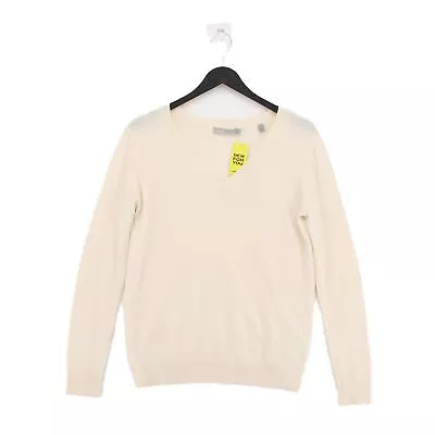 Vince Women's Jumper XS Cream 100% Cashmere V-Neck Pullover • £35.50