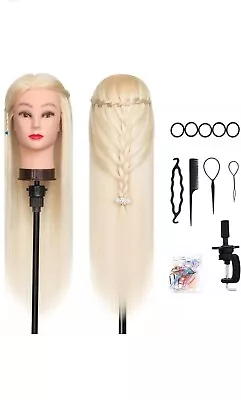 ✦ Female Training Head ✦ Hairdressing Hair Styling Mannequin Dolls Makeup Blonde • £9.99