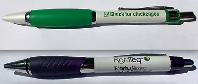 Two Pristine Medium Weight Metal Medical Drug Rep Pens For Vaccines-they Write! • $11.95