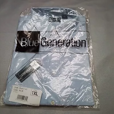 New Blue Generation Men's Dress Shirt Size XL Blue Short Sleeve BG8214S • $10