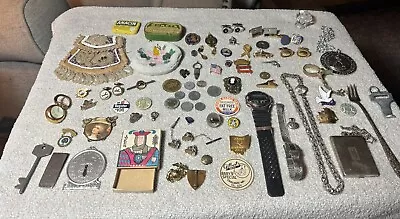 Vintage Junk Drawer Lot Medals Tokens Antique Coin Purses Match Cases? Cuff Li • $29.99