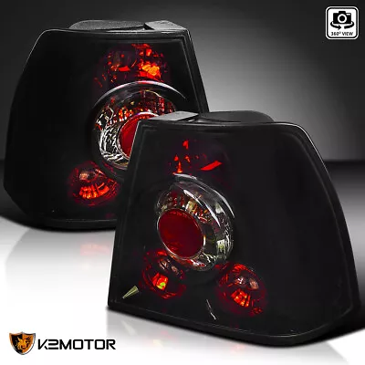 Glossy Black/Smoke Fits 1999-2004 VW Jetta Bora Tail Lights Brake Lamps L+R • $68.38