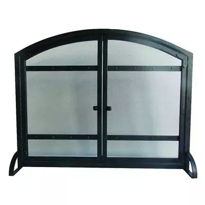 $133.33 • Buy Harper Fireplace Screen With Doors 1-Panel Mesh Freestanding Steel Antique Black