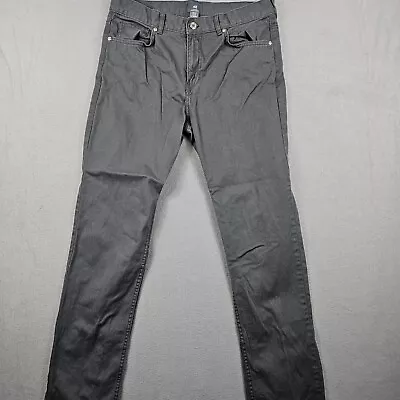 H&M Pants Mens 32 Gray Khaki Slim Fit Button Zip • $14.99