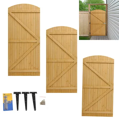 Large Wooden Garden Gate Pine Wood Gate Pedestrian Gate Door Free Fitting Kits • £75.95