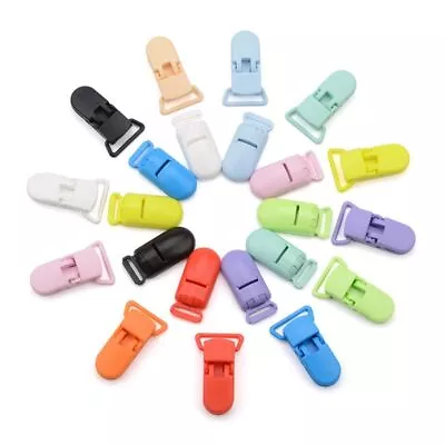 10pcs Baby Plastic Pacifier Clips Red Pink Blue Green Soother Dummy Holder 20mm • $11.81