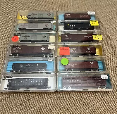 Atlas N Scale Train Lot Of 12 Rolling Stock Pennsylvania & Erie Lackawanna Line  • $26